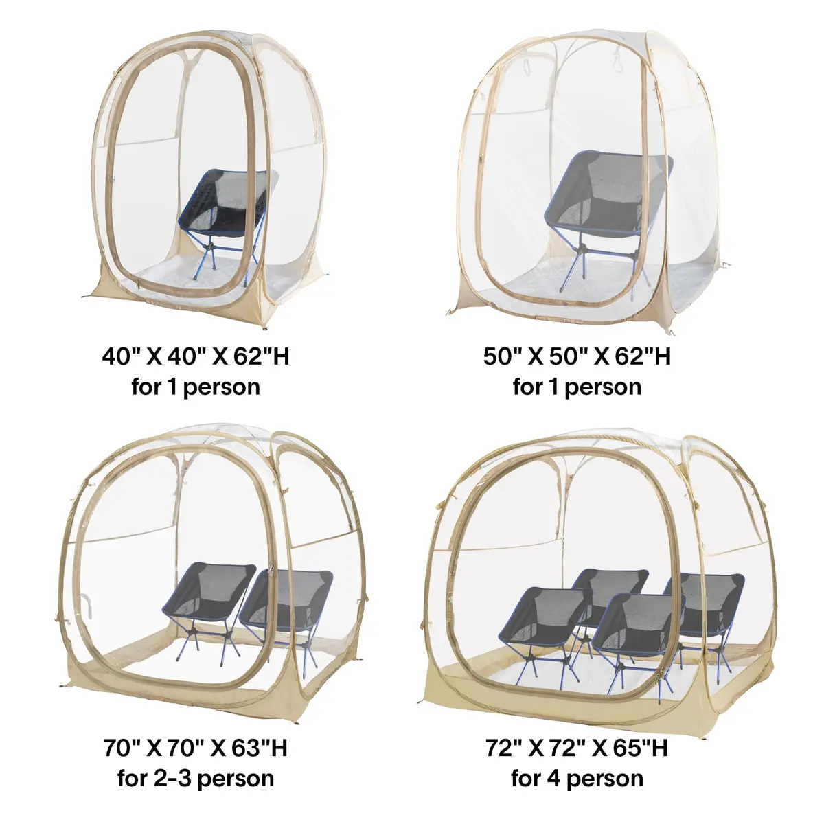 PrivatePod Sports Pod Pop-Up Weather Tent 40"x40"x62" | Cold Weather Sports Shelter for Outdoor Games - view 7