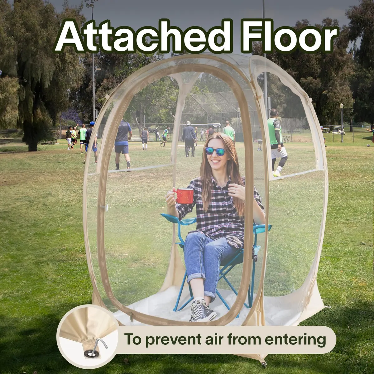 PrivatePod Sports Pod Pop-Up Weather Tent 40"x40"x62" | Cold Weather Sports Shelter for Outdoor Games - view 3