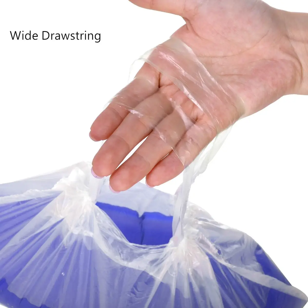 Tebery 200 Pack Portable Potty Chair Liners with Drawstring, Transparent PE Bags | Travel & Home Use - view 3