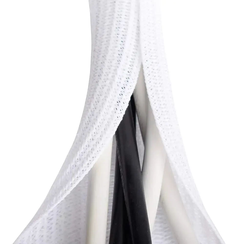 ZhiYo White Cable Sleeve 2m (6.6ft) | Protects Wires from Pets & Damage - main product image