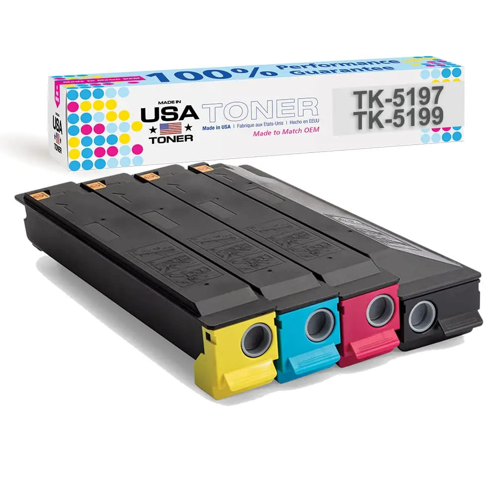 MADE IN USA TONER Compatible Replacement for Kyocera TK-5197, TK-5199 TASKalfa 306ci, 307ci, 308ci, Copystar CS306ci, CS307ci, CS 308ci (CMYK, 4 pk) | High Page Yield - main product image