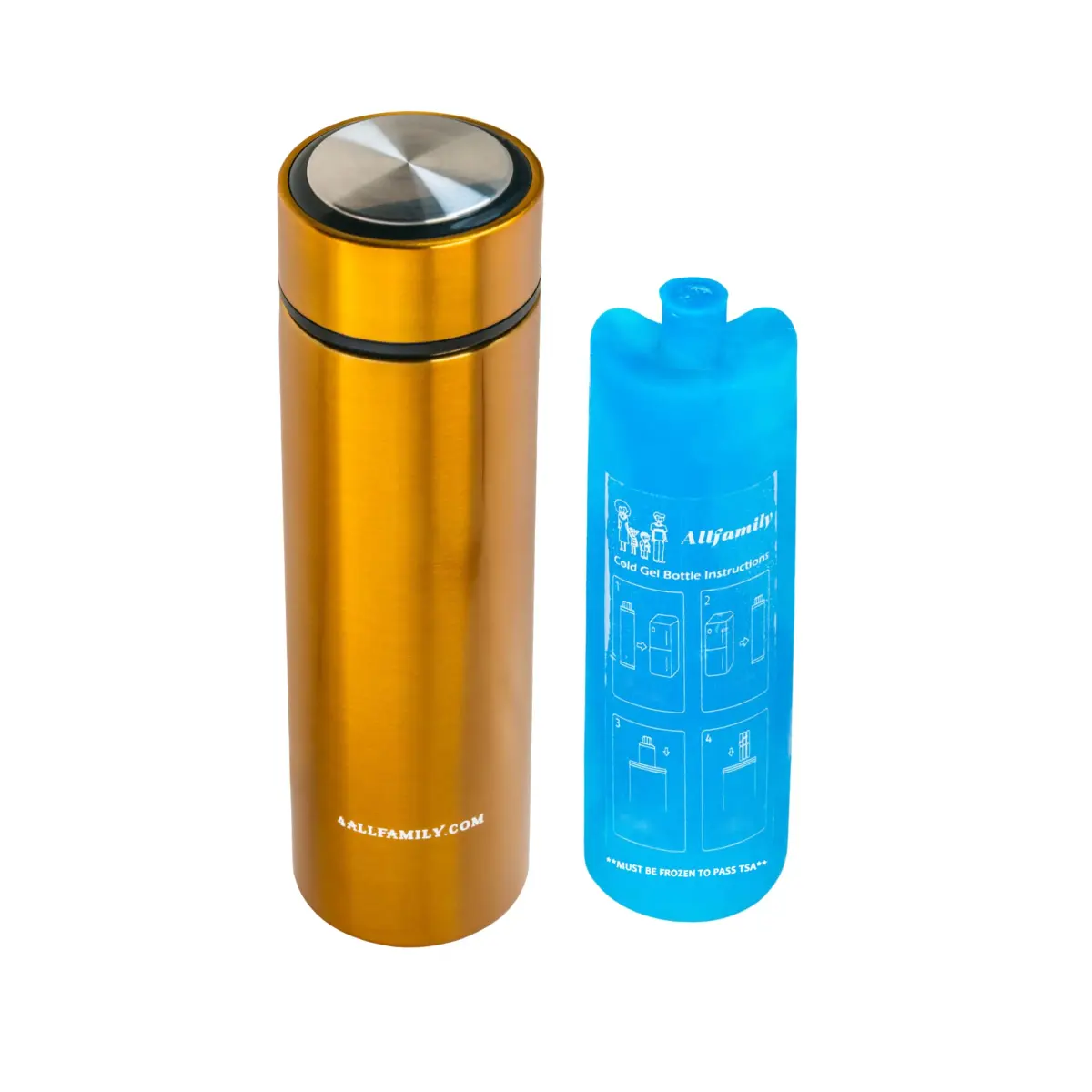 4ALLFAMILY Nomad Insulin Travel Case Cooler Medium Gold | Keeps Medicine Cool for 48 Hours - main product image