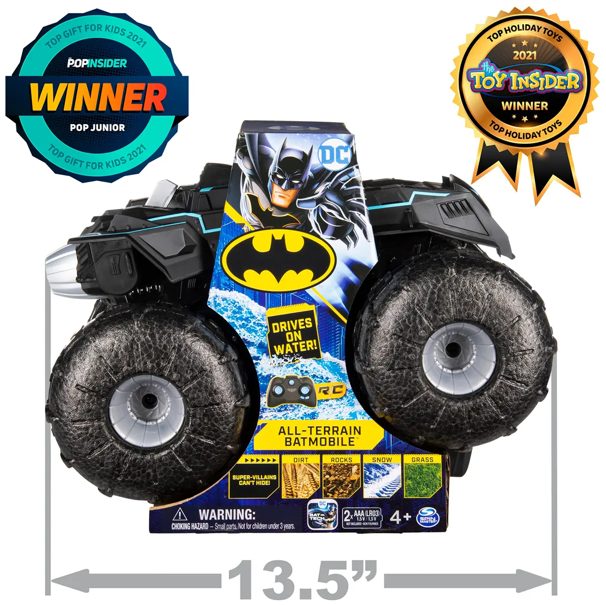 DC Comics All-Terrain Batmobile RC Vehicle 1:15 Scale Water-Resistant for Kids 4+ | Land & Water Adventure - view 2