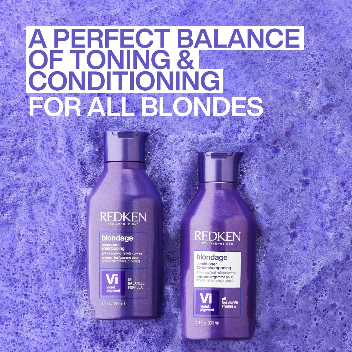 Redken Blondage Purple Conditioner 300ml (10.1 Fl Oz) | Tones Brassiness & Strengthens Blonde Hair - view 5