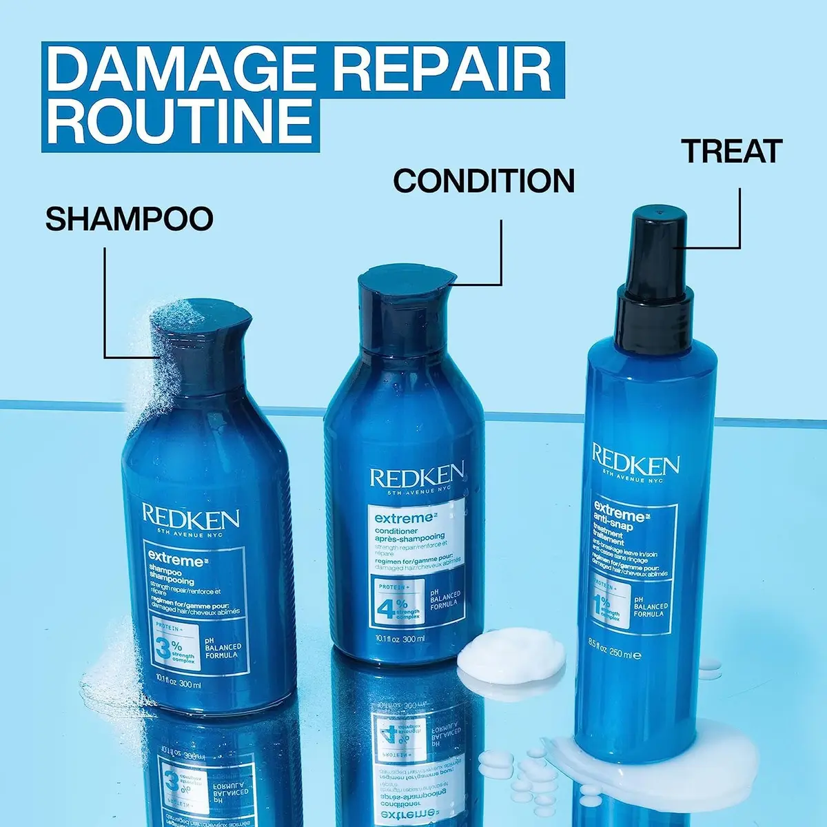 Redken Extreme Conditioner – For Weak, Brittle Hair, 300ml (10.1 Fl Oz) | Strengthens Damaged Hair - view 4