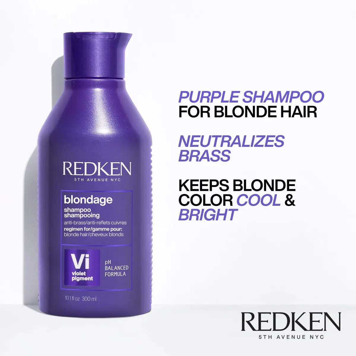 Redken Blondage Purple Shampoo 300ml (10.1 Fl Oz) | Tones Blonde Hair, Removes Brassiness - view 2