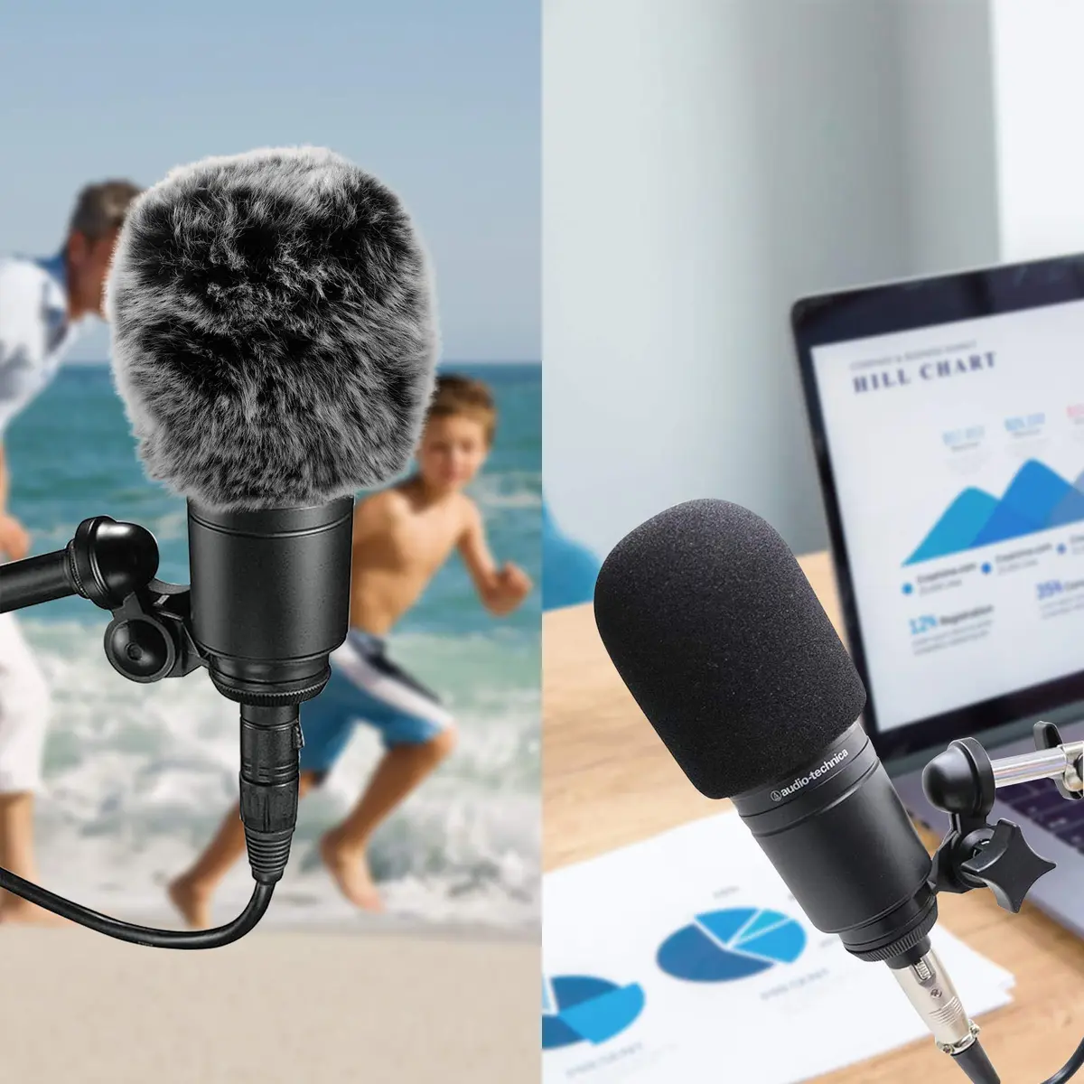ChromLives Microphone Windscreen & Foam Cover Combo for Audio Technica at2020, at2035, at2500, at2050, at4040 | Noise Filter (115 chars) - view 7