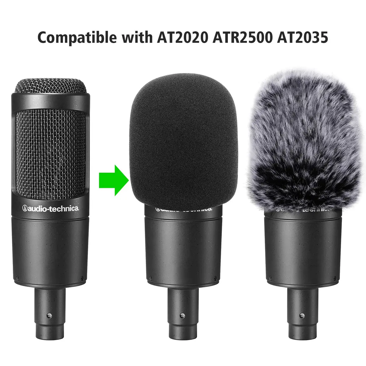 ChromLives Microphone Windscreen & Foam Cover Combo for Audio Technica at2020, at2035, at2500, at2050, at4040 | Noise Filter (115 chars) - view 2