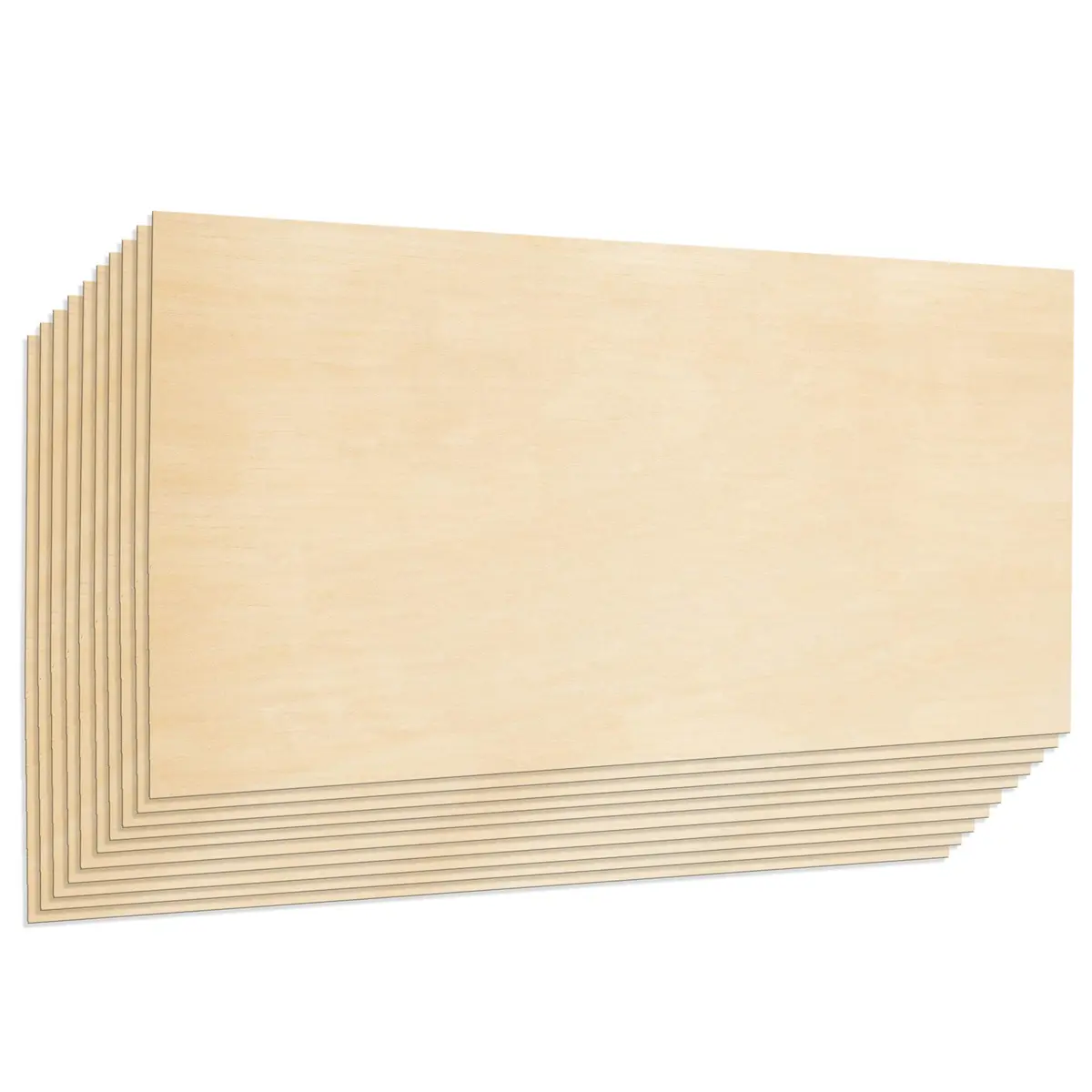 Craftiff Plywood Sheet Board 22 x 12 inch | A Grade, 1.5mm Thick, Pack of 10, Unfinished Basswood - main product image