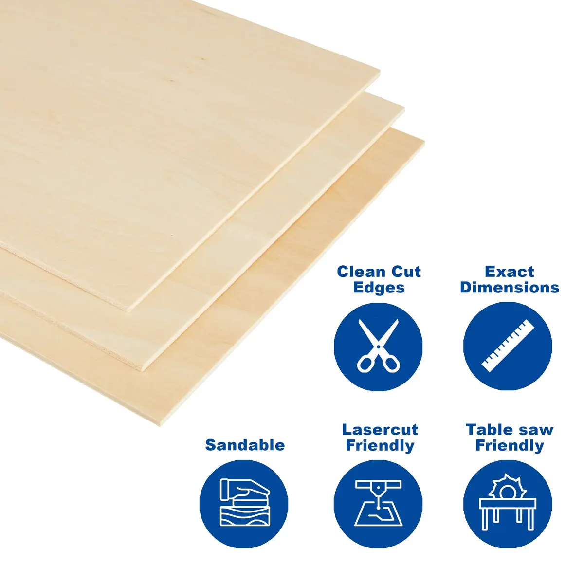 Craftiff Plywood Sheet Board 22 x 12 inch | A Grade, 1.5mm Thick, Pack of 10, Unfinished Basswood - view 3
