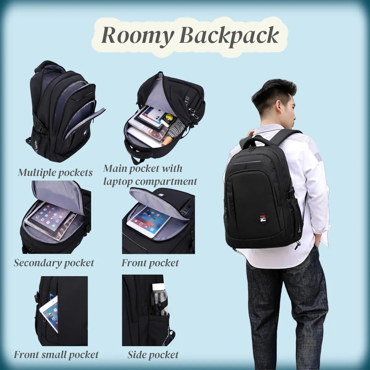 VIDOSCLA Rolling Backpack with Wheels for Kids & Teens | 50cm (20 Inch) Carry-On Size - view 4