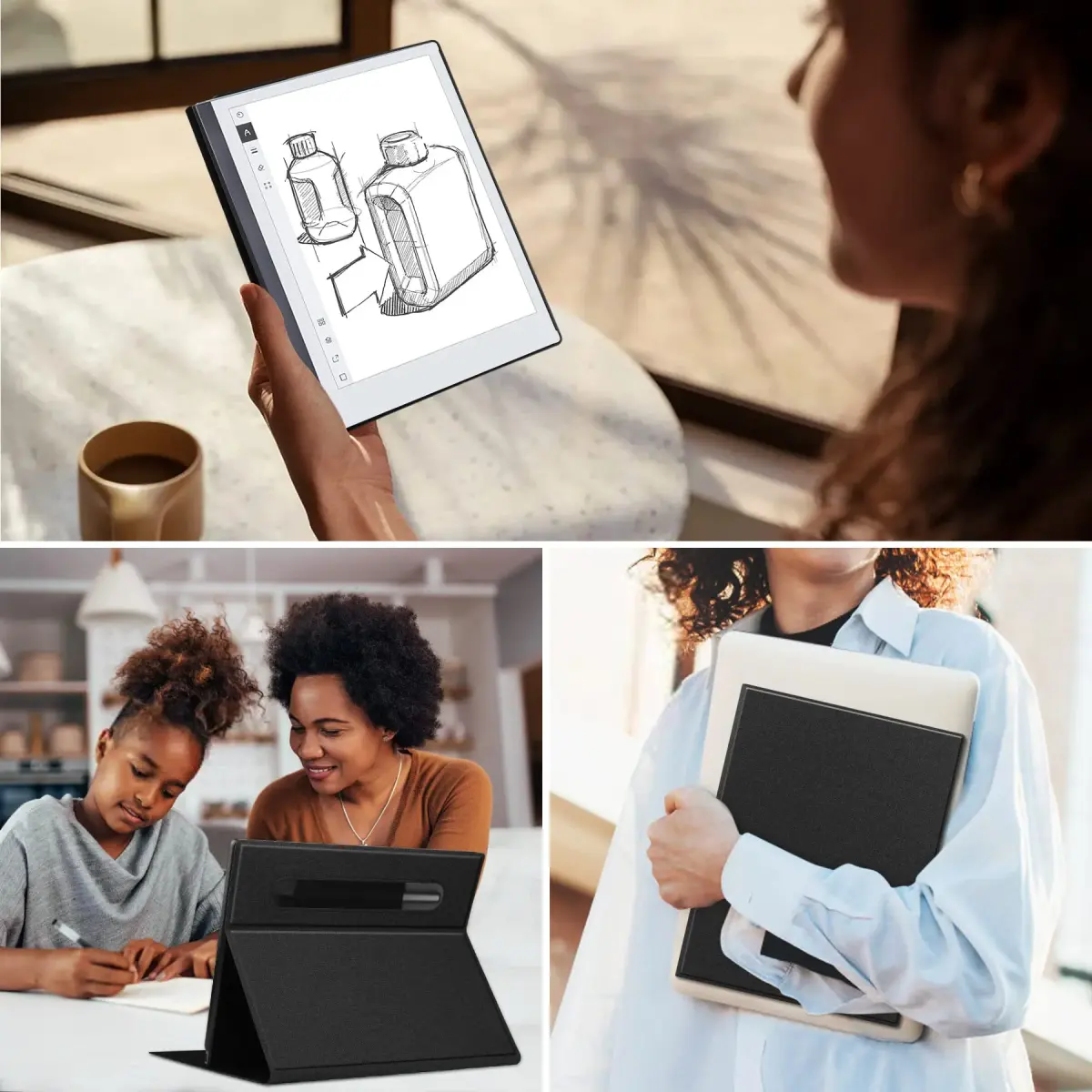 KuRoKo Black Case for Remarkable 2 Tablet | Slim Stand Hard Back Shell with Pen Holder (10.3-inch) - view 6