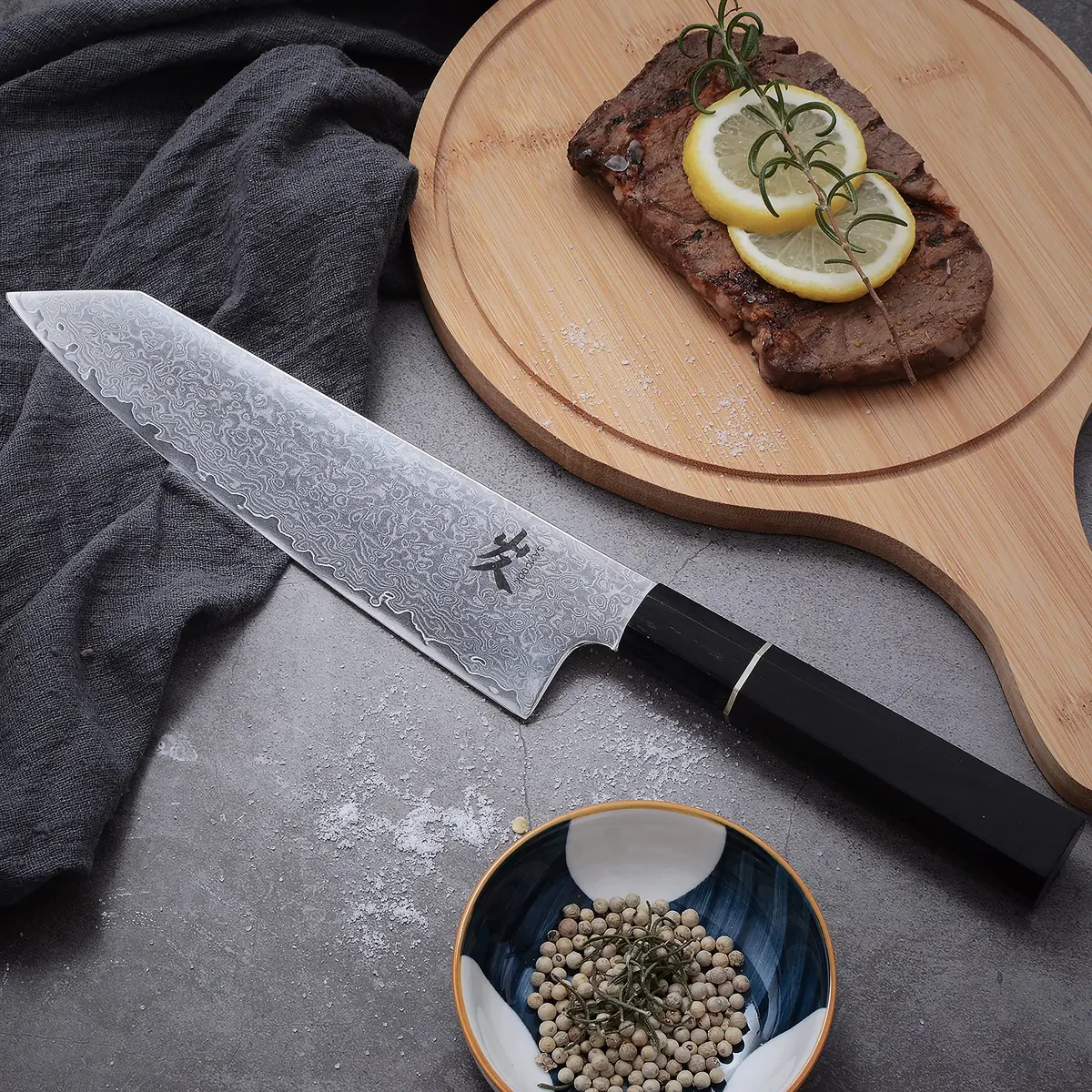 SAMCOOK Kiritsuke Chef Knife, 8 Inch Damascus Japanese Knife, 20.32 cm (8") | Forged High-Carbon Stainless Steel - view 5