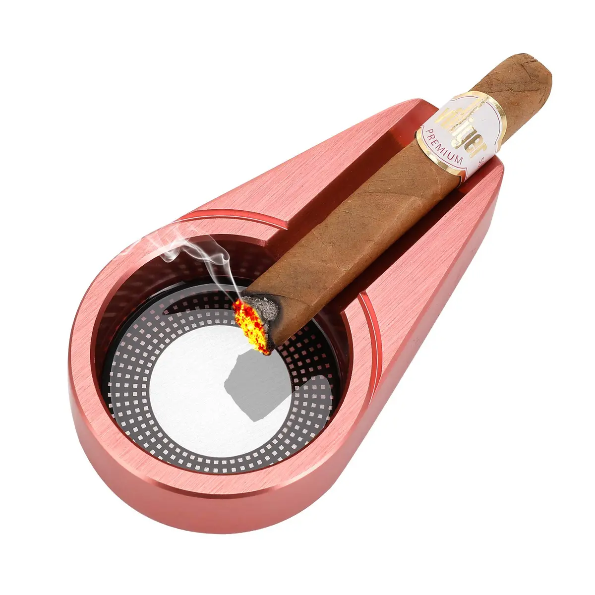 CiTree Cigar Travel Ashtray, Metal (Rose Gold) | Modern Aluminum Design, Compact & Durable - view 2