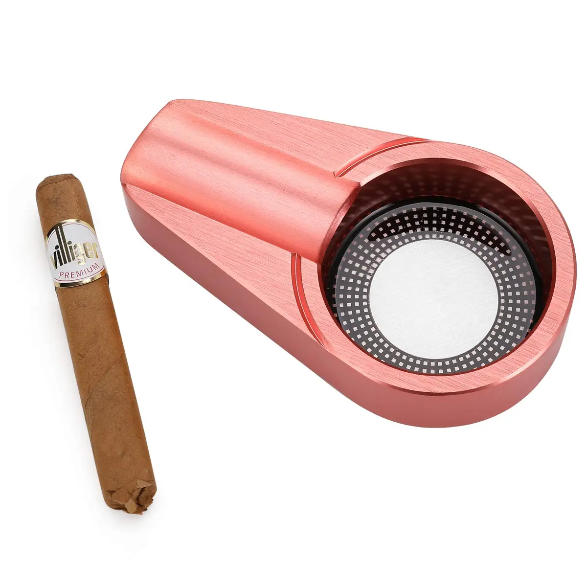 CiTree Cigar Travel Ashtray, Metal (Rose Gold) | Modern Aluminum Design, Compact & Durable - view 3