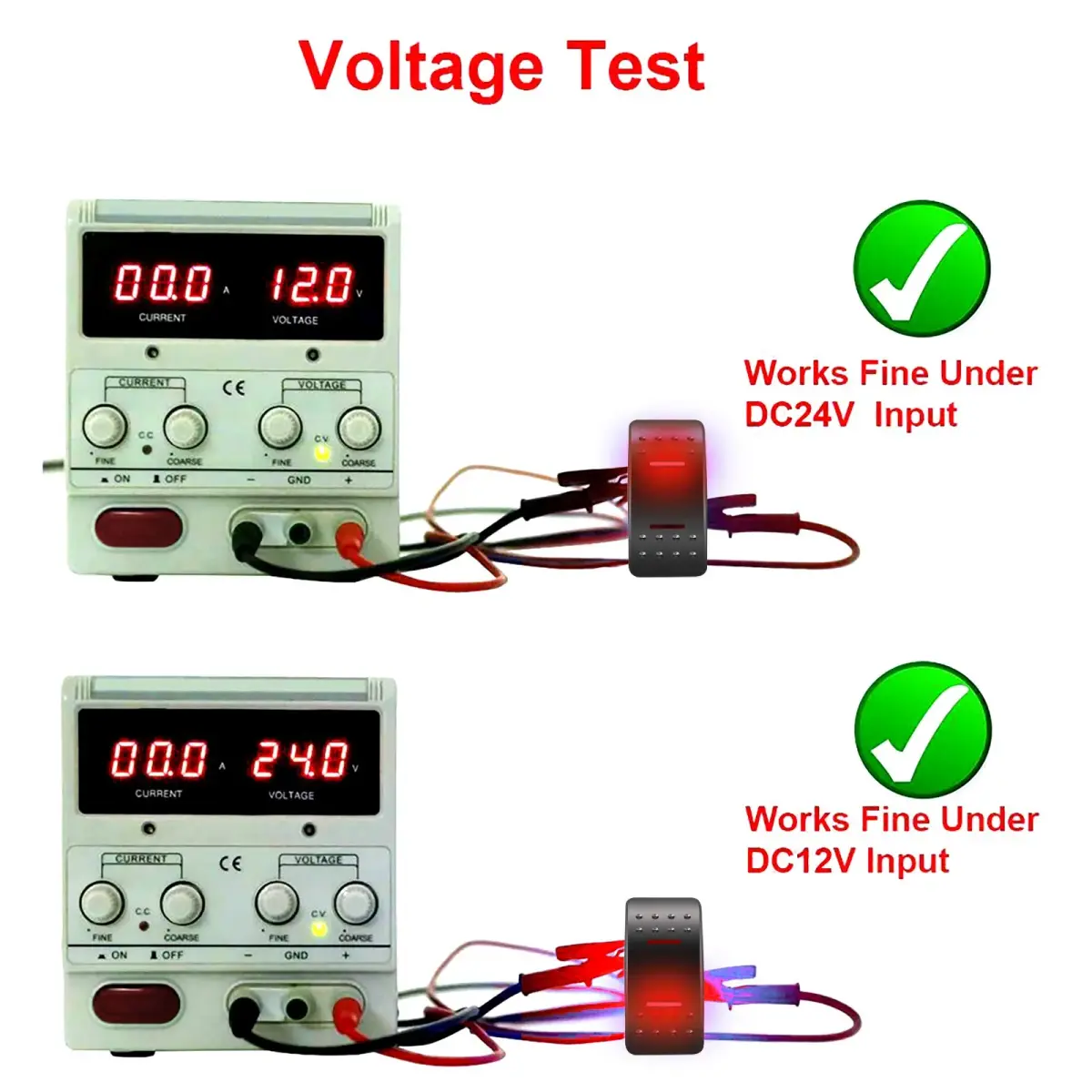KEING Red LED Momentary Rocker Switch (ON)/Off/(ON) - 12V 20A / 24V 10A - 7-Pin DPDT Waterproof Toggle for Automotive, Marine, RVs - view 4