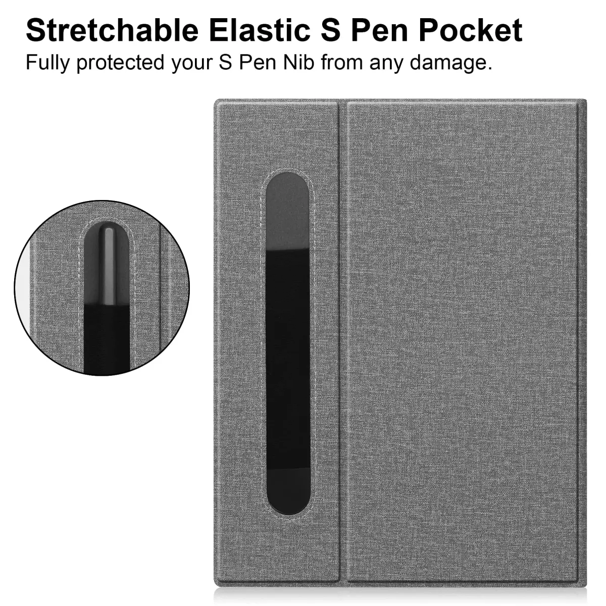 KuRoKo Case for Remarkable 2 Tablet, Slim Hard Back Shell with Pen Holder & Stand, Light Gray (10.3" Screen) - view 4