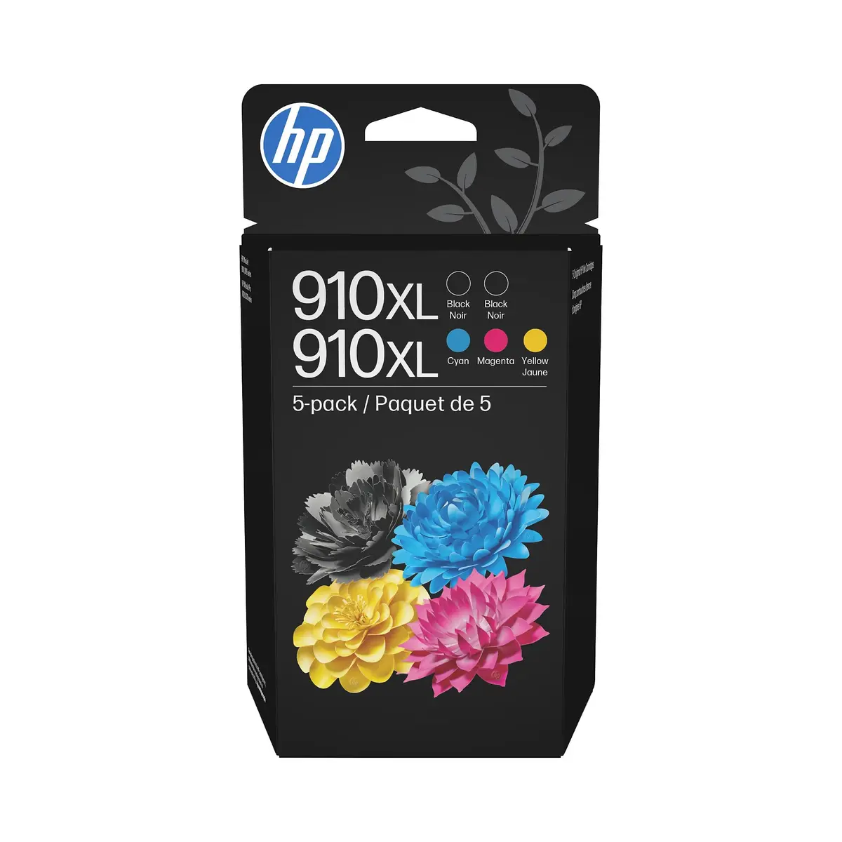 HP Original 910XL Black, Cyan, Magenta, Yellow High-Yield Ink Cartridges (5-Pack) | Fade-Resistant Documents & Brilliant Images - main product image