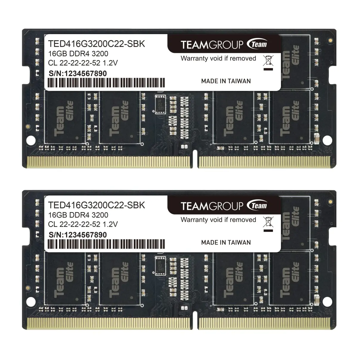 TEAMGROUP Elite DDR4 32GB Kit (2 x 16GB) 3200MHz SODIMM Laptop RAM | 32GB (2x16GB) 3200MHz CL22 Unbuffered Non-ECC 1.2V - main product image