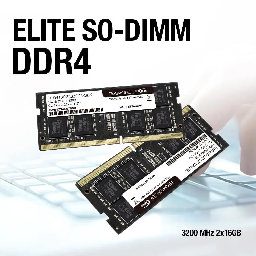 TEAMGROUP Elite DDR4 32GB Kit (2 x 16GB) 3200MHz SODIMM Laptop RAM | 32GB (2x16GB) 3200MHz CL22 Unbuffered Non-ECC 1.2V - view 6