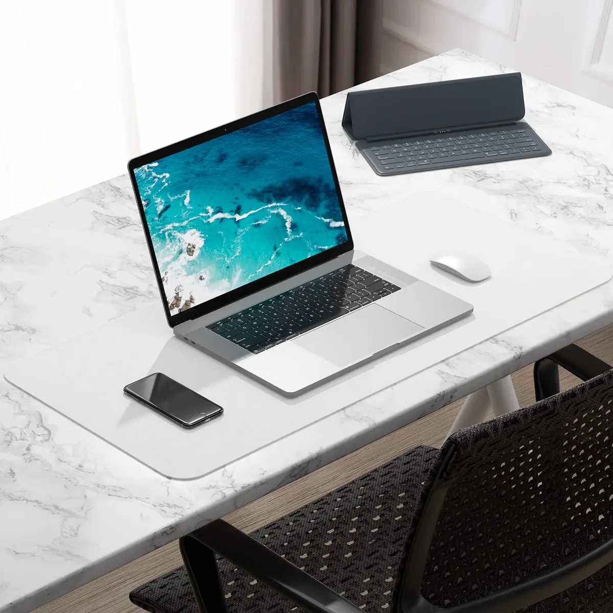 Hsurbtra Desk Pad, 30" x 14" PU Leather Desk Mat | Waterproof, Non-Slip, Large Office Protector - view 7