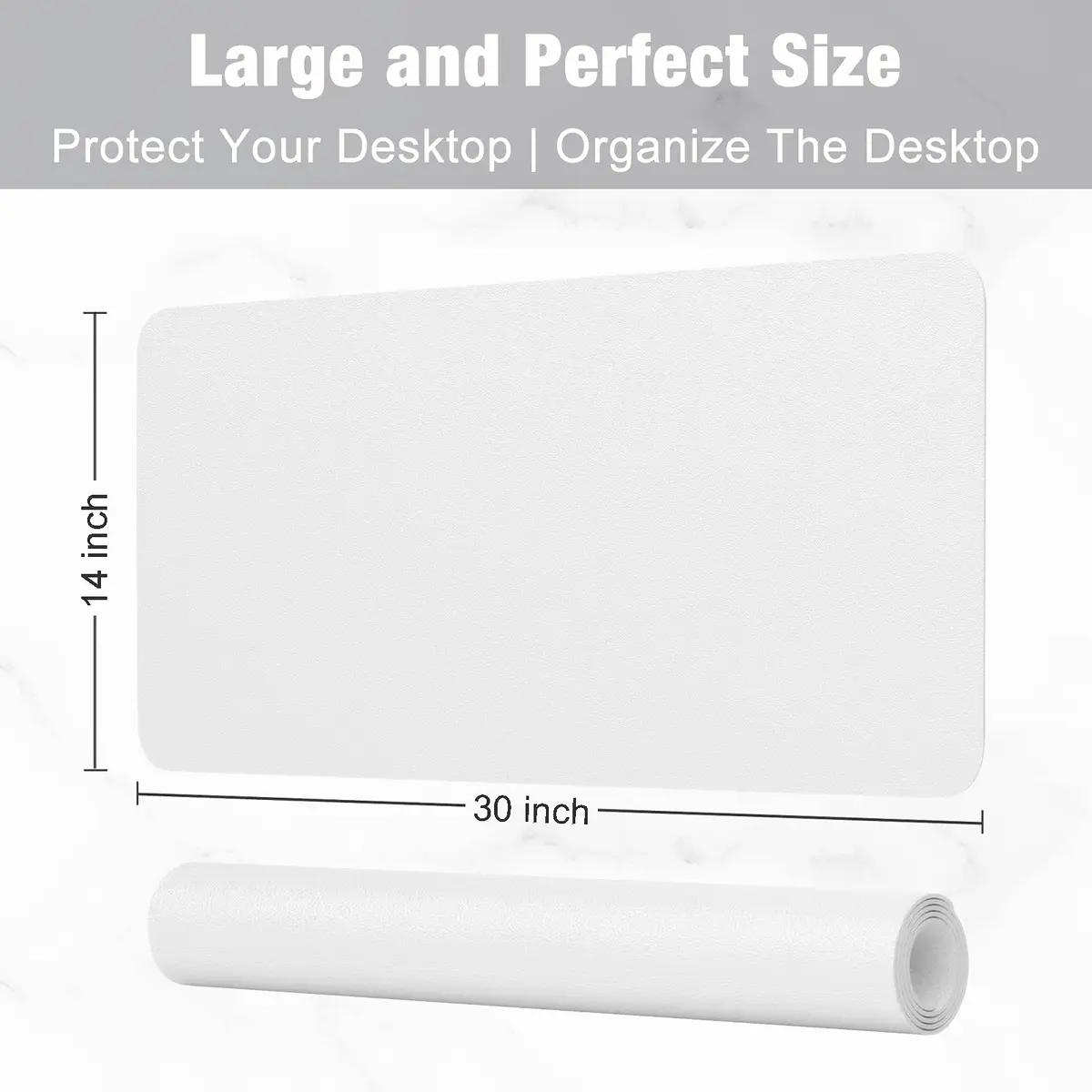 Hsurbtra Desk Pad, 30" x 14" PU Leather Desk Mat | Waterproof, Non-Slip, Large Office Protector - view 3