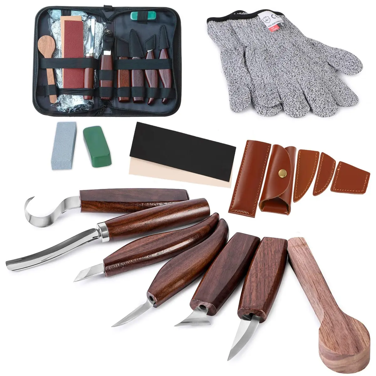 Sttargxing Wood Carving Kit with 6pcs Whittling Knives | Ergonomic Handles & High-Quality Steel for Beginners & Kids - main product image