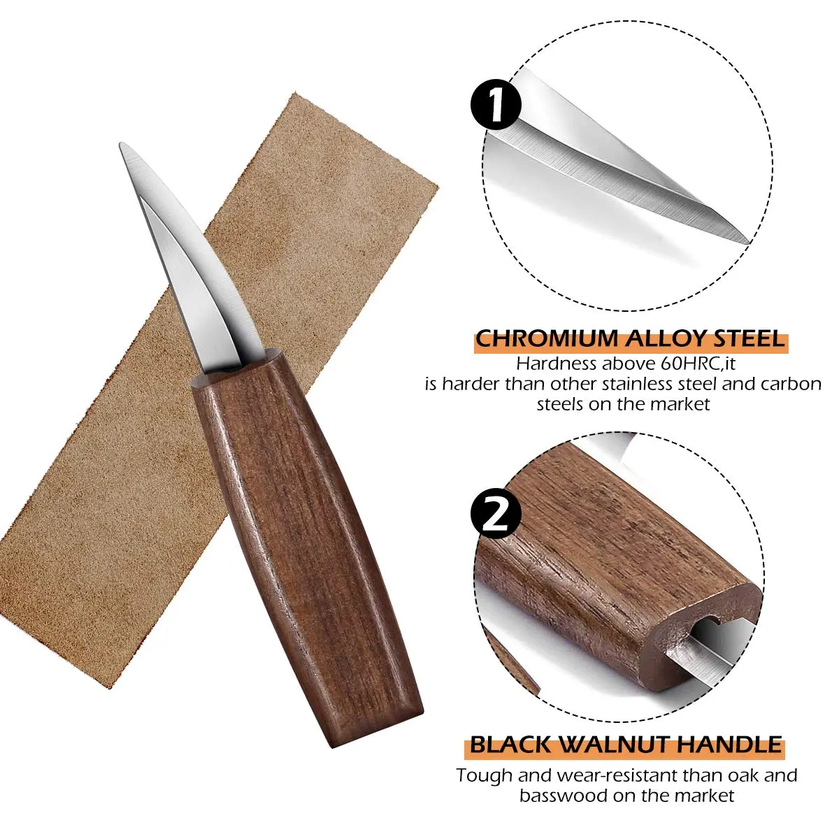 Sttargxing Wood Carving Kit with 6pcs Whittling Knives | Ergonomic Handles & High-Quality Steel for Beginners & Kids - view 2