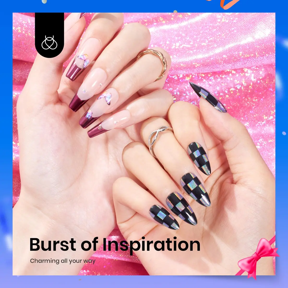 beetles Gel Polish Mirror Effect Holographic Chrome Nail Powder Kit 0.5g-7.5ml | Glitter for Women - view 4