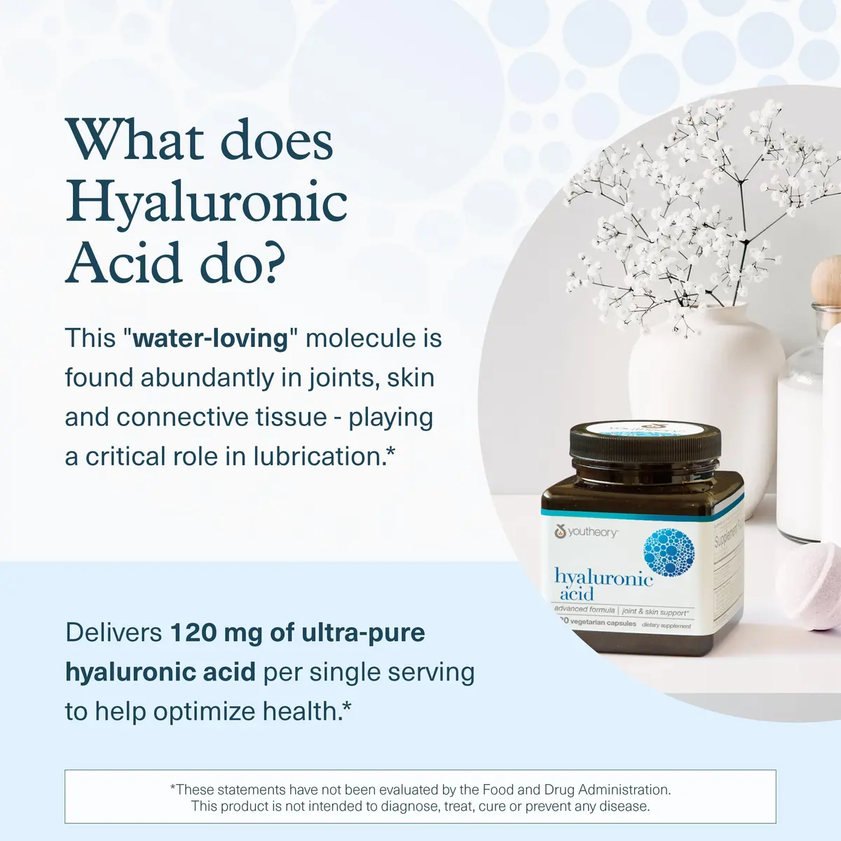 Youtheory Hyaluronic Acid Plus, 60 Vegetarian Capsules | Supports Skin & Joints, 30-Day Supply - view 4