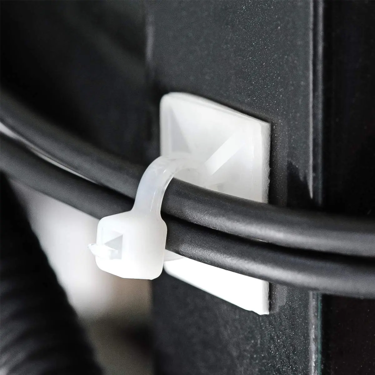XHF 500 PCS 3/4" White Self Adhesive Cable Zip Tie Mounts | Cable Management Organizer - view 2