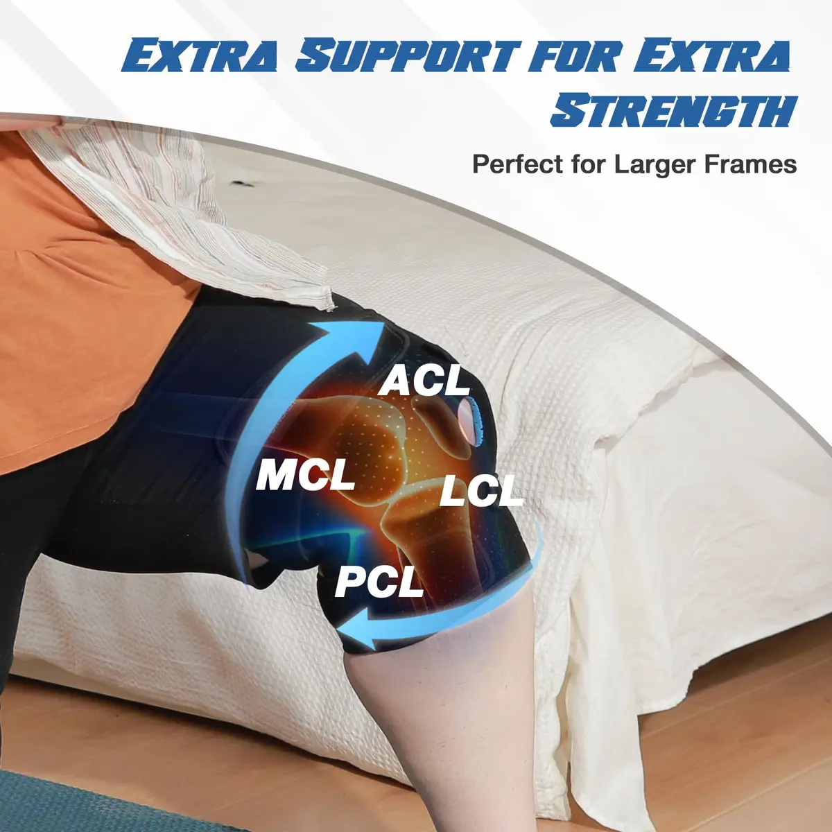 Nvorliy Plus Size Knee Brace for Knee Pain | Adjustable Support with Side Stabilizers for Arthritis & Injury Recovery - view 3