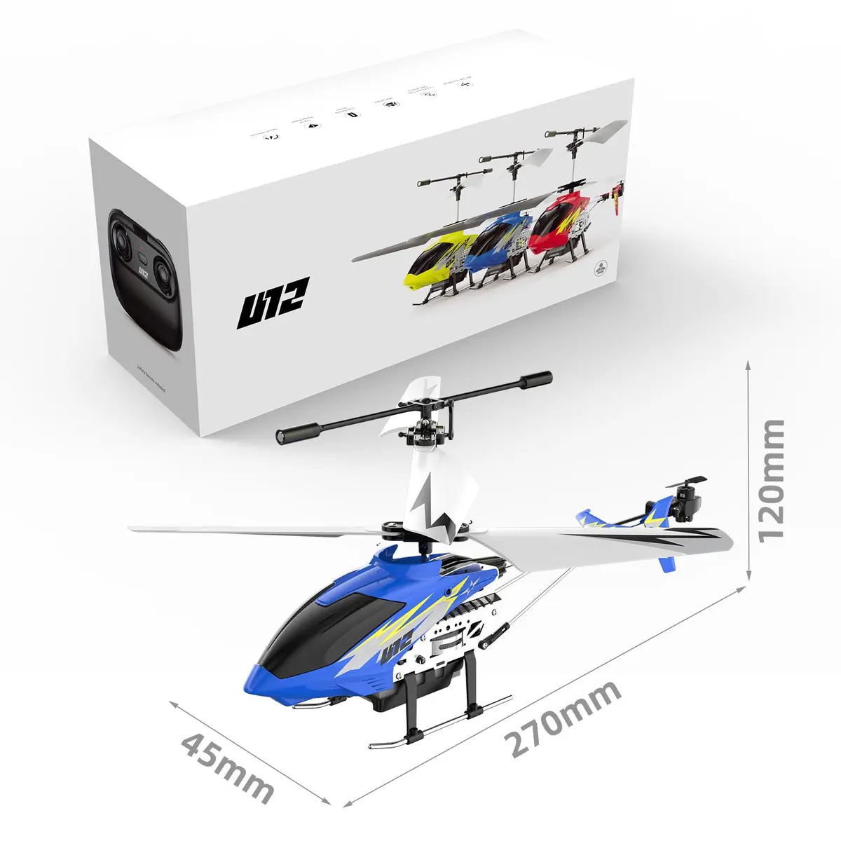Cheerwing U12 Remote Control Helicopter with Altitude Hold | 2.4GHz, LED, Durable Metal Body (Blue) - view 7