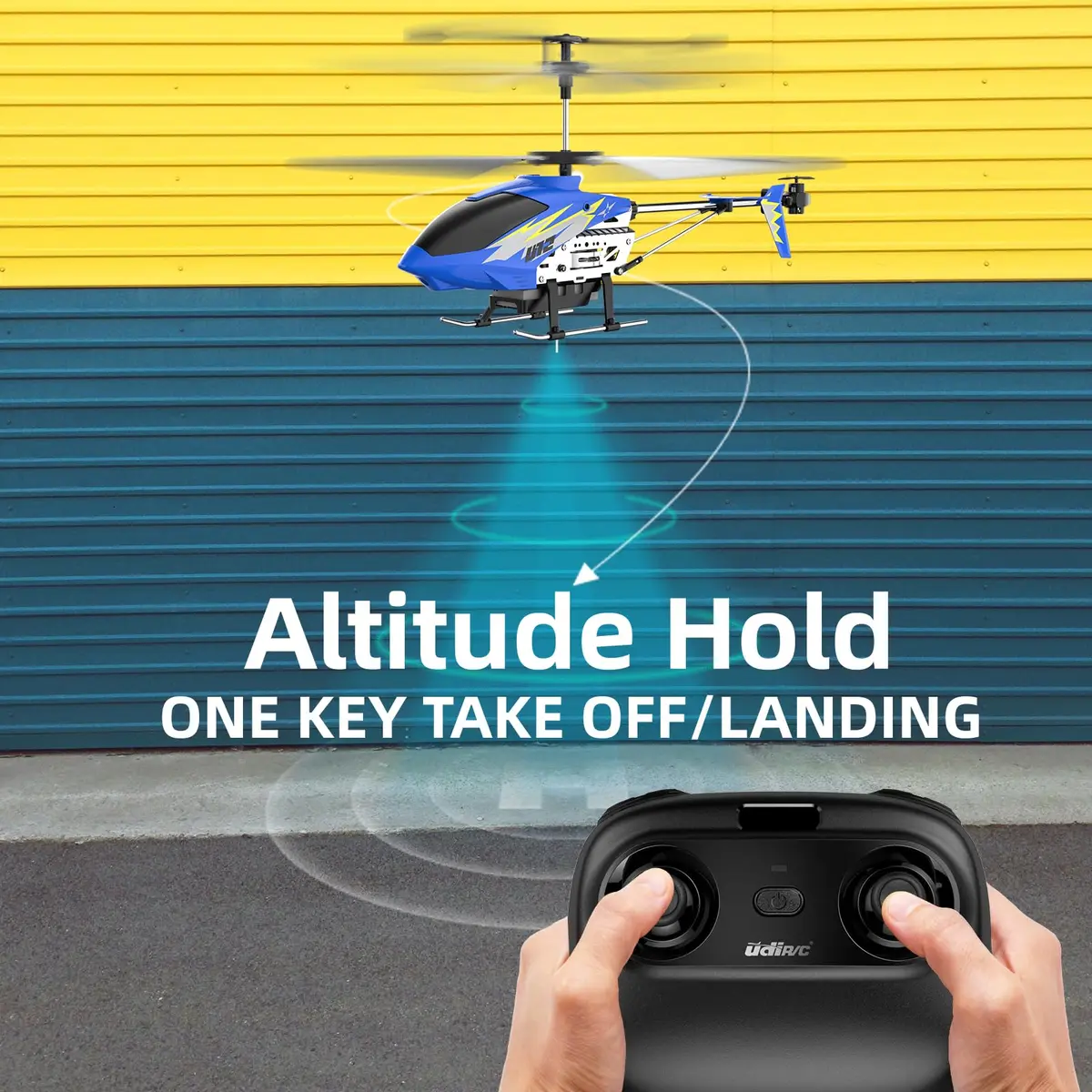 Cheerwing U12 Remote Control Helicopter with Altitude Hold | 2.4GHz, LED, Durable Metal Body (Blue) - view 4