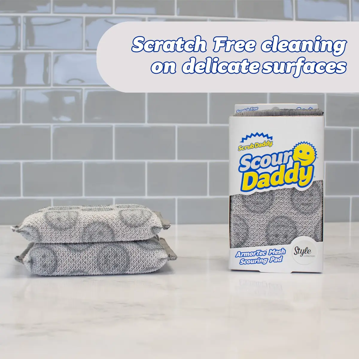 Scrub Daddy Scour Daddy Heavy-Duty Non Scratch Sponge 2 Pack | Versatile Kitchen & Bathroom Cleaning Tool - view 5