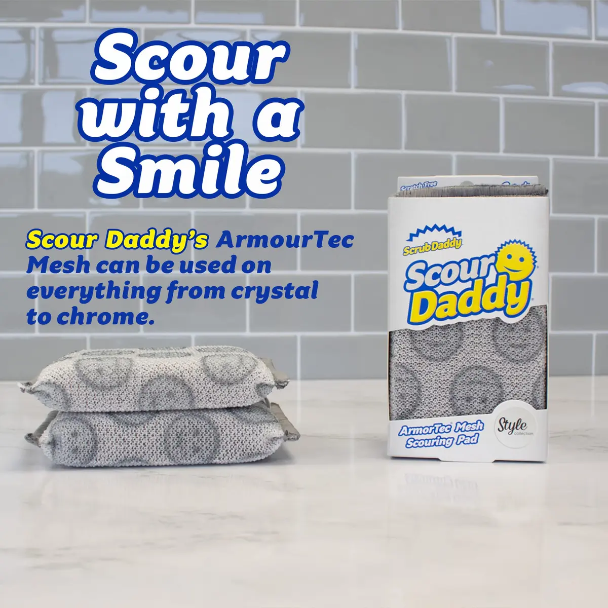 Scrub Daddy Scour Daddy Heavy-Duty Non Scratch Sponge 2 Pack | Versatile Kitchen & Bathroom Cleaning Tool - view 2