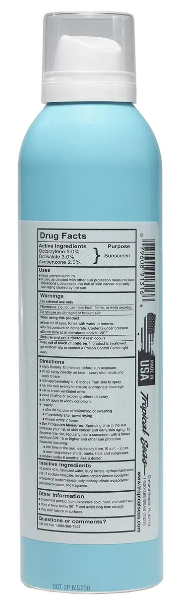 Tropical Seas Land Shark Water Resistant Sunscreen SPF 30 | Continuous Spray with Coconut Scent (6 Fl Oz) - view 2