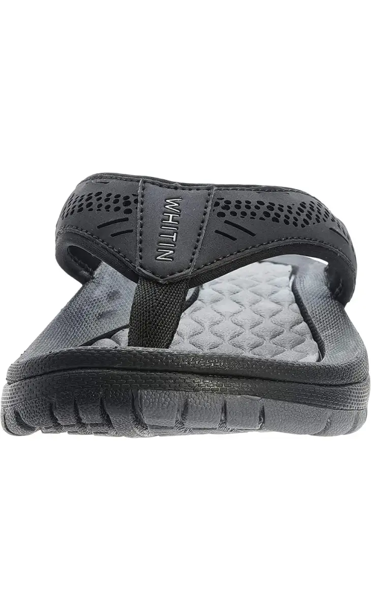 WHITIN Men's Arch Support Flip Flop Sandal Black 10 (3.5cm Heel) | Slip Resistant Outdoor Athletic - view 5