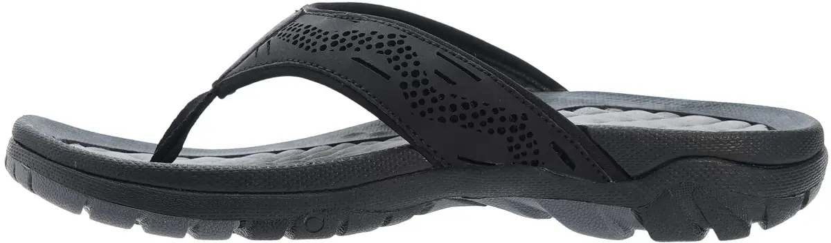 WHITIN Men's Arch Support Flip Flop Sandal Black 10 (3.5cm Heel) | Slip Resistant Outdoor Athletic - view 2