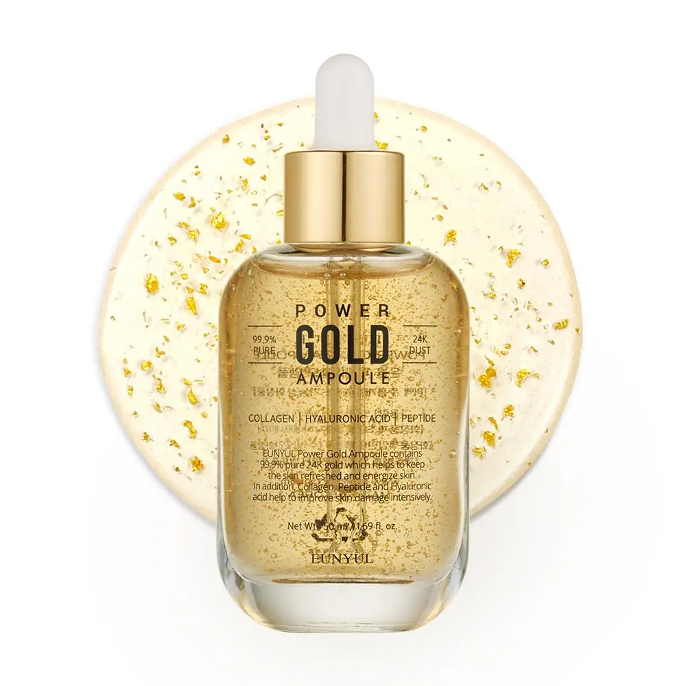 EUNYUL Power Enhancing Gold Ampoule Serum 50ml (1.69 fl. Oz.) | 99.99% Pure 24K Gold for Radiant Skin - main product image