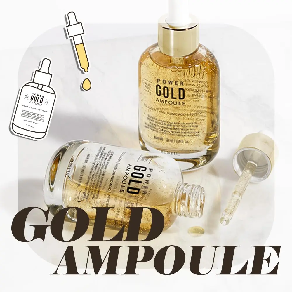 EUNYUL Power Enhancing Gold Ampoule Serum 50ml (1.69 fl. Oz.) | 99.99% Pure 24K Gold for Radiant Skin - view 2