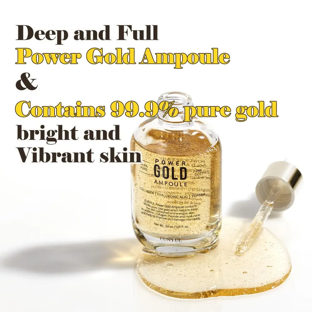 EUNYUL Power Enhancing Gold Ampoule Serum 50ml (1.69 fl. Oz.) | 99.99% Pure 24K Gold for Radiant Skin - view 4
