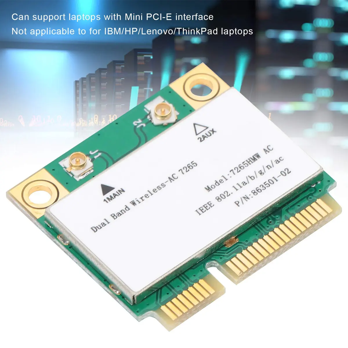 Lazmin112 Mini PCIE WiFi Card 867Mbps | Dual Band 802.11AC Wireless Adapter - view 3