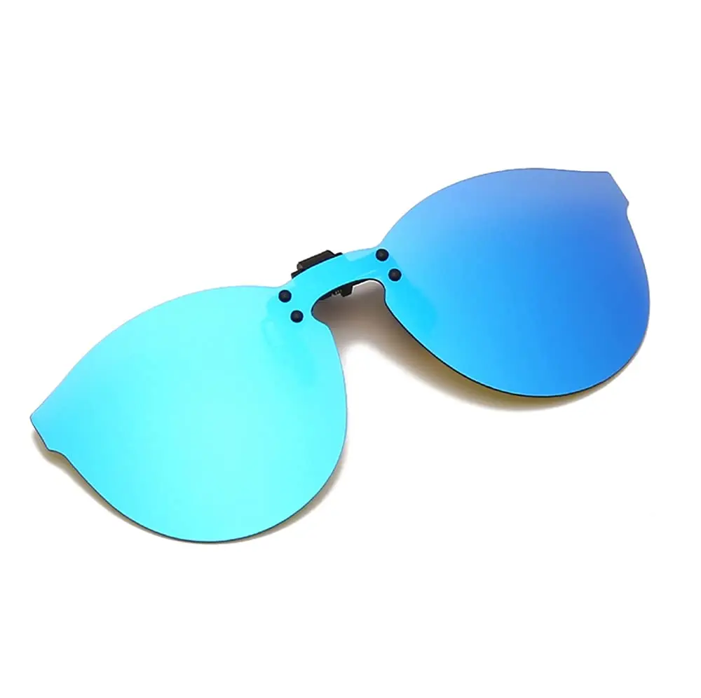 YAMEIZE Cat Eye Clip-on Sunglasses for Prescription Glasses | Polarized UV400 Protection, Blue Film - main product image