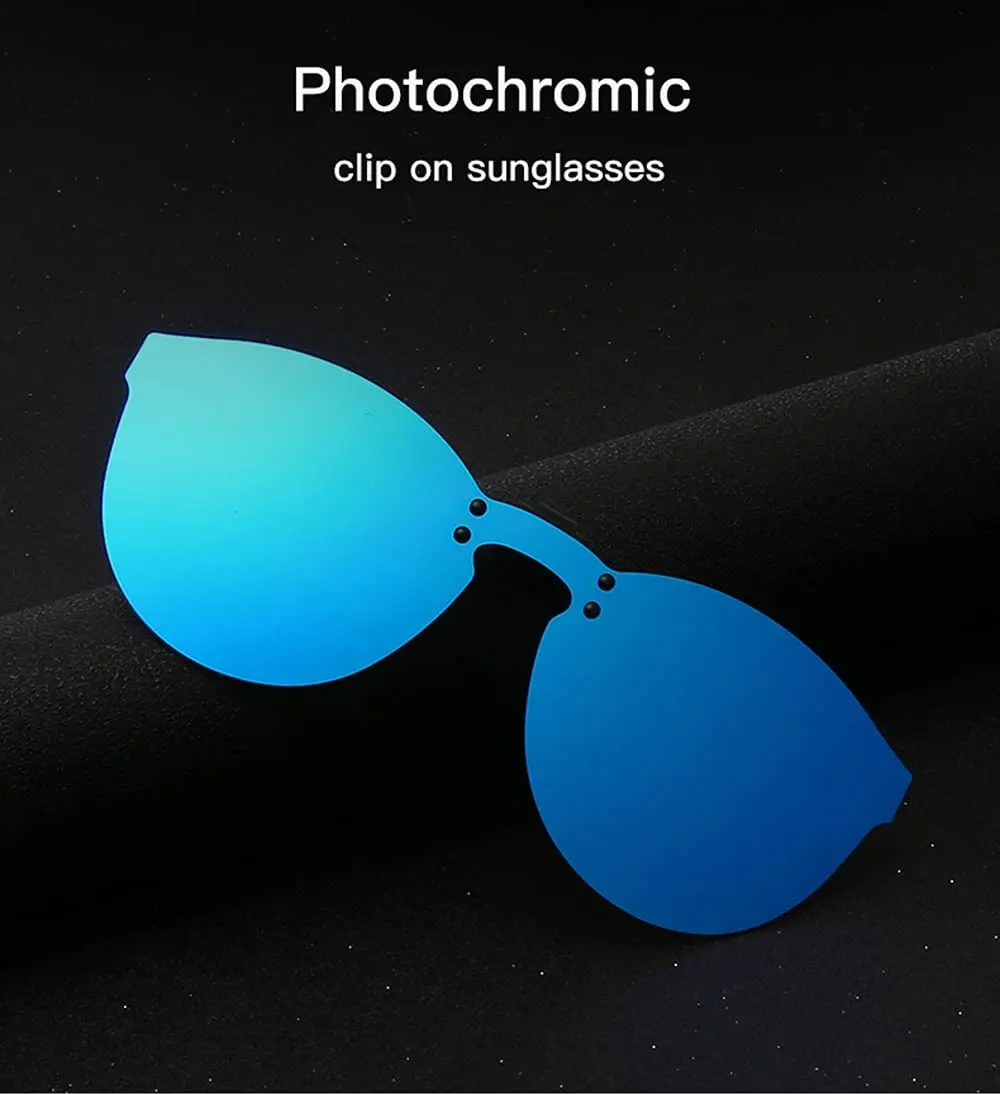 YAMEIZE Cat Eye Clip-on Sunglasses for Prescription Glasses | Polarized UV400 Protection, Blue Film - view 2