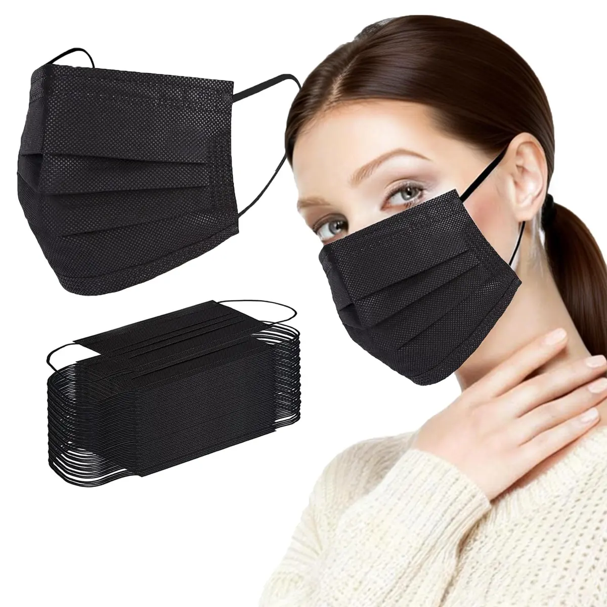 Borje Disposable Face Mask 3 Ply | Breathable Non-Woven Fabric, 200 pcs, Suitable for Adults & Teens - main product image