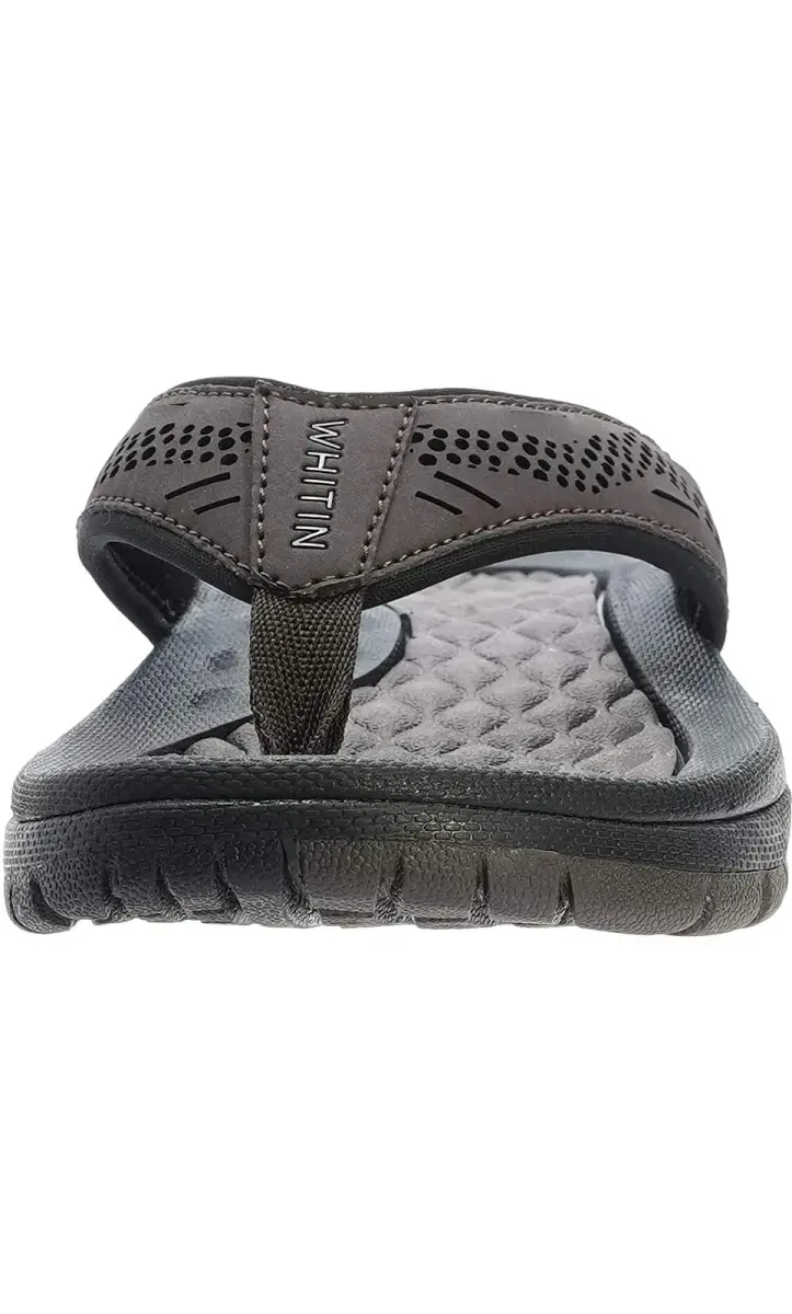WHITIN Men's Arch Support Flip Flops Slip Resistant Outdoor Sandals Brown 27cm (9 US) - view 5