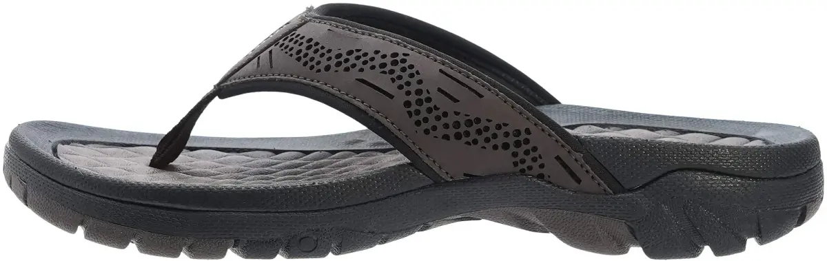 WHITIN Men's Arch Support Flip Flops Slip Resistant Outdoor Sandals Brown 27cm (9 US) - view 2
