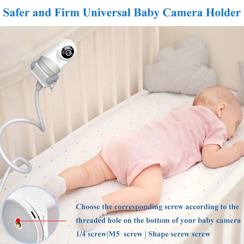 Derebir Flexible Baby Camera Mount Holder Stand | Compatible with Nanit Pro, HelloBaby, Infant Optics & 1/4" Cameras - view 5