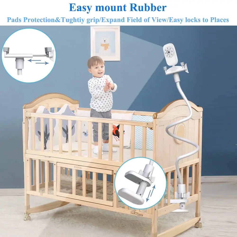 Derebir Flexible Baby Camera Mount Holder Stand | Compatible with Nanit Pro, HelloBaby, Infant Optics & 1/4" Cameras - view 6